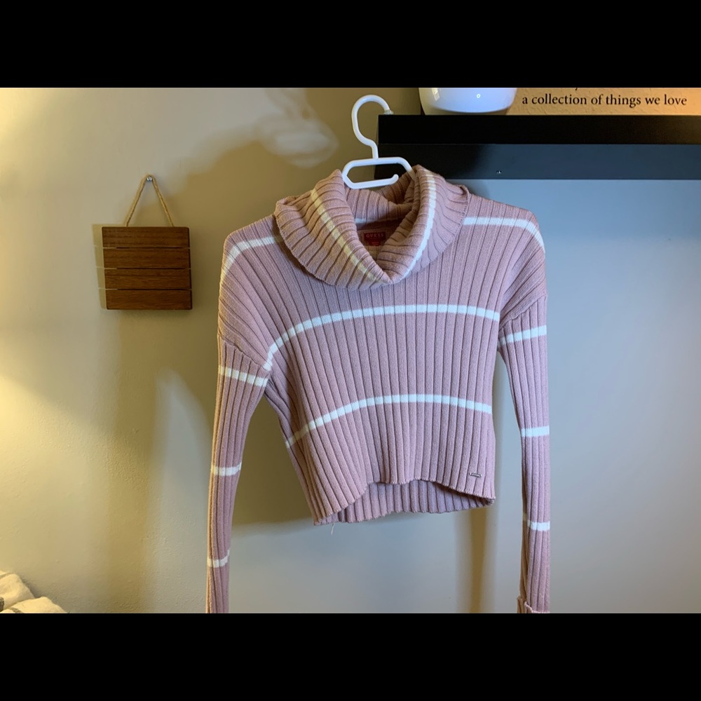 Pink cropped turtle neck